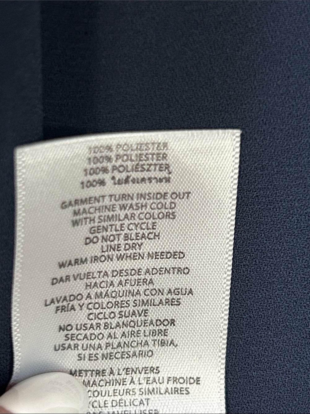 Michael Kors Navy Blue Zip-Pocket Blouse Size Large - Picture 6 of 7